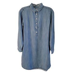 Ann Taylor LOFT Lightweight Denim Long Sleeve Shirtdress Sz SP